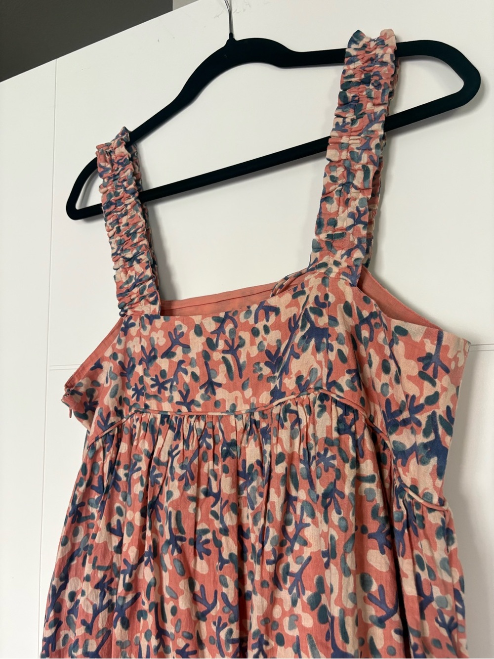 MIRTH Newport midi dress in geranium size L coral cotton - Picture 12 of 16